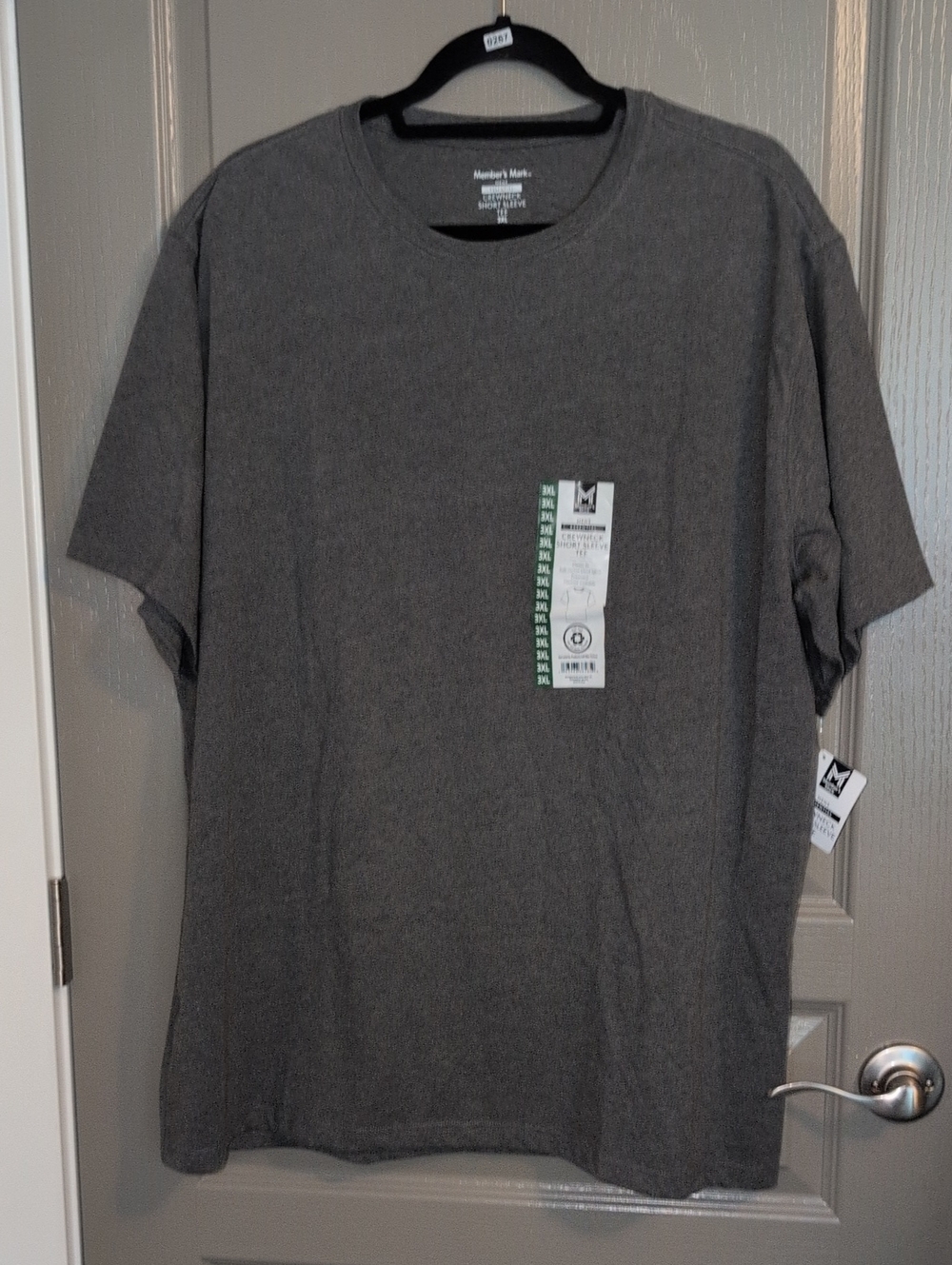 Member's Mark Men's Short Sleeve Crew Neck Tee in Charcoal Gray